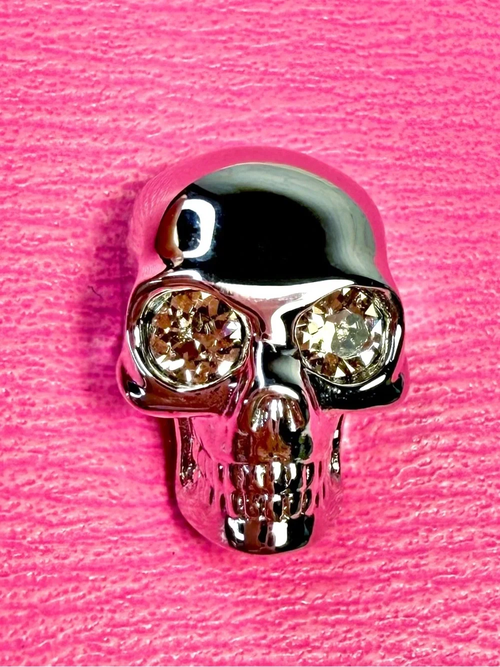 Alexander McQueen Hot Pink Crystal Skull Bi-Fold Card Holder